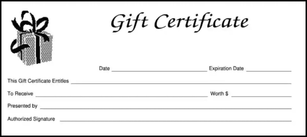 Sample of Gift Certificate Template Sample of Gift Certificate Template