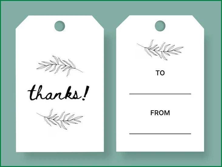 Sample of Gift Tag Template
