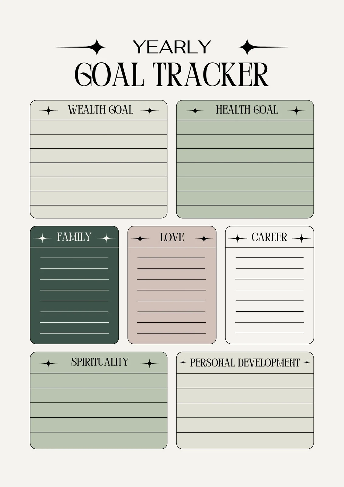 Sample of Goal Tracker Template