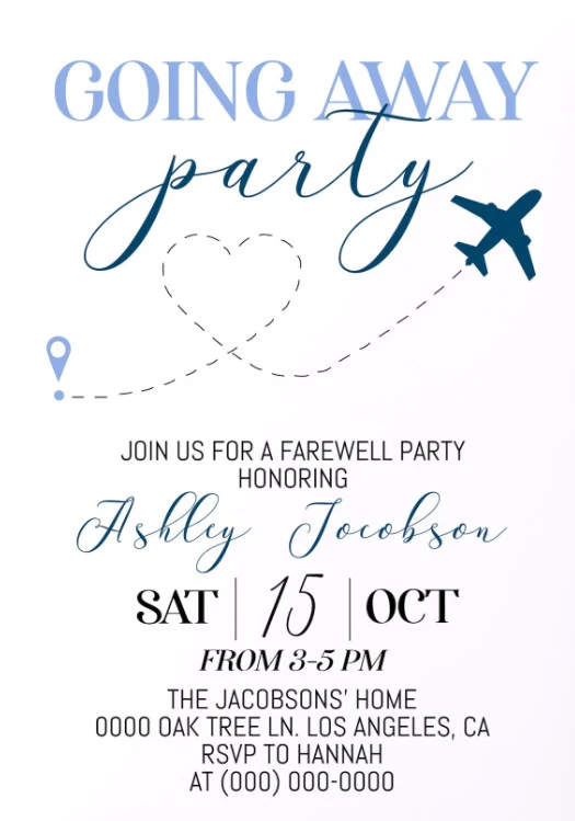 Sample of Going-Away Party Invitation Template