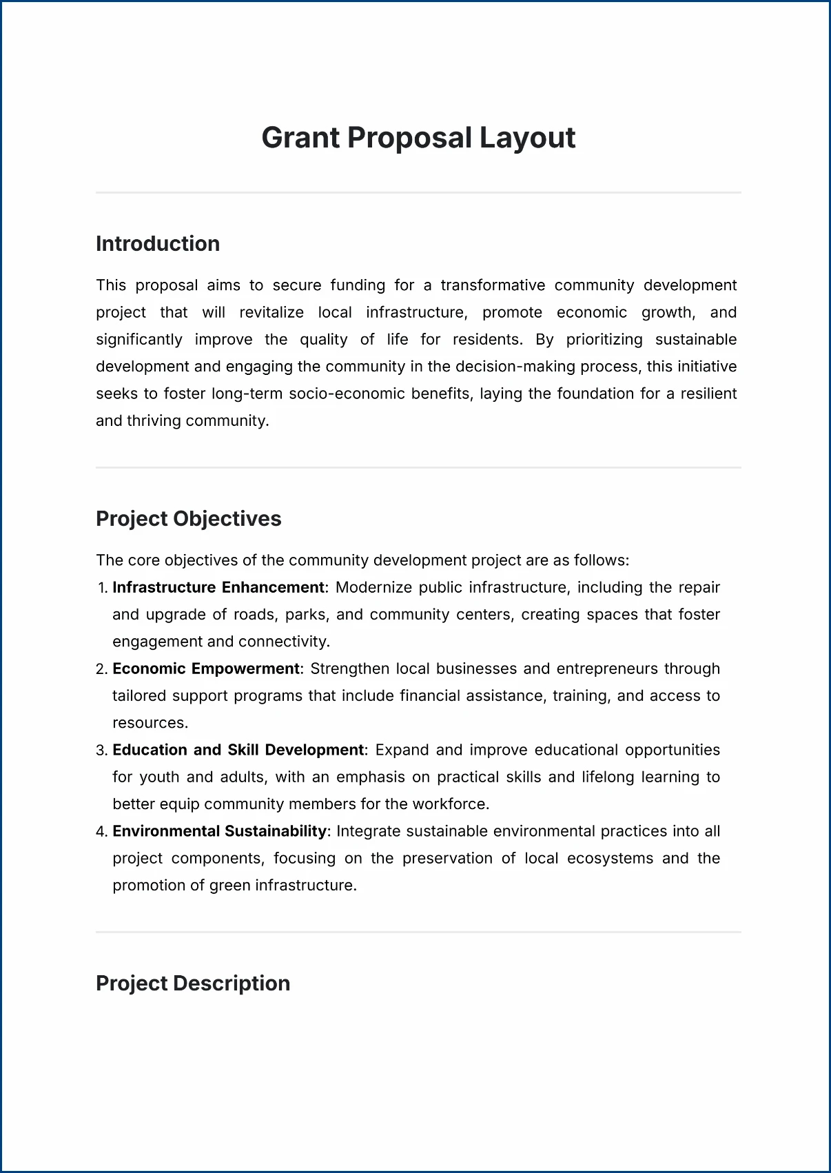 Sample of Grant Proposal Template