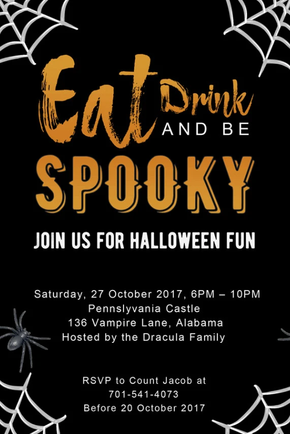 Sample of Halloween Party Invitation Template