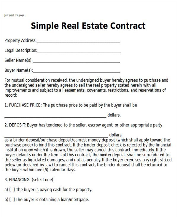 Sample of Home Purchase Agreement Template