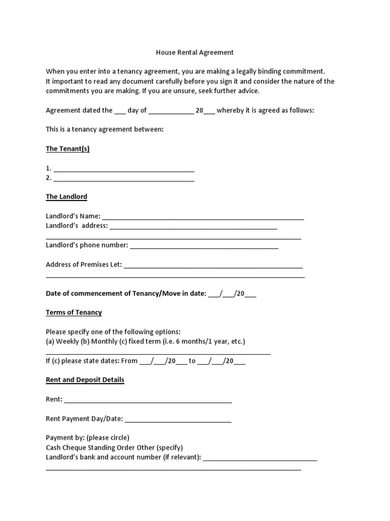 Sample of House Rent Agreement Template Sample of House Rent Agreement Template