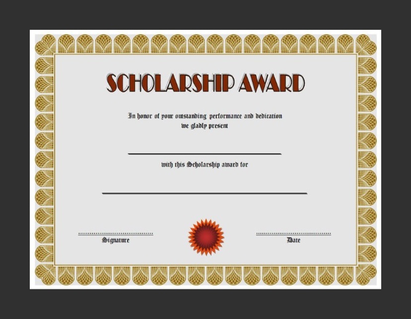 Scholarship Certificate Template Scholarship Certificate Template