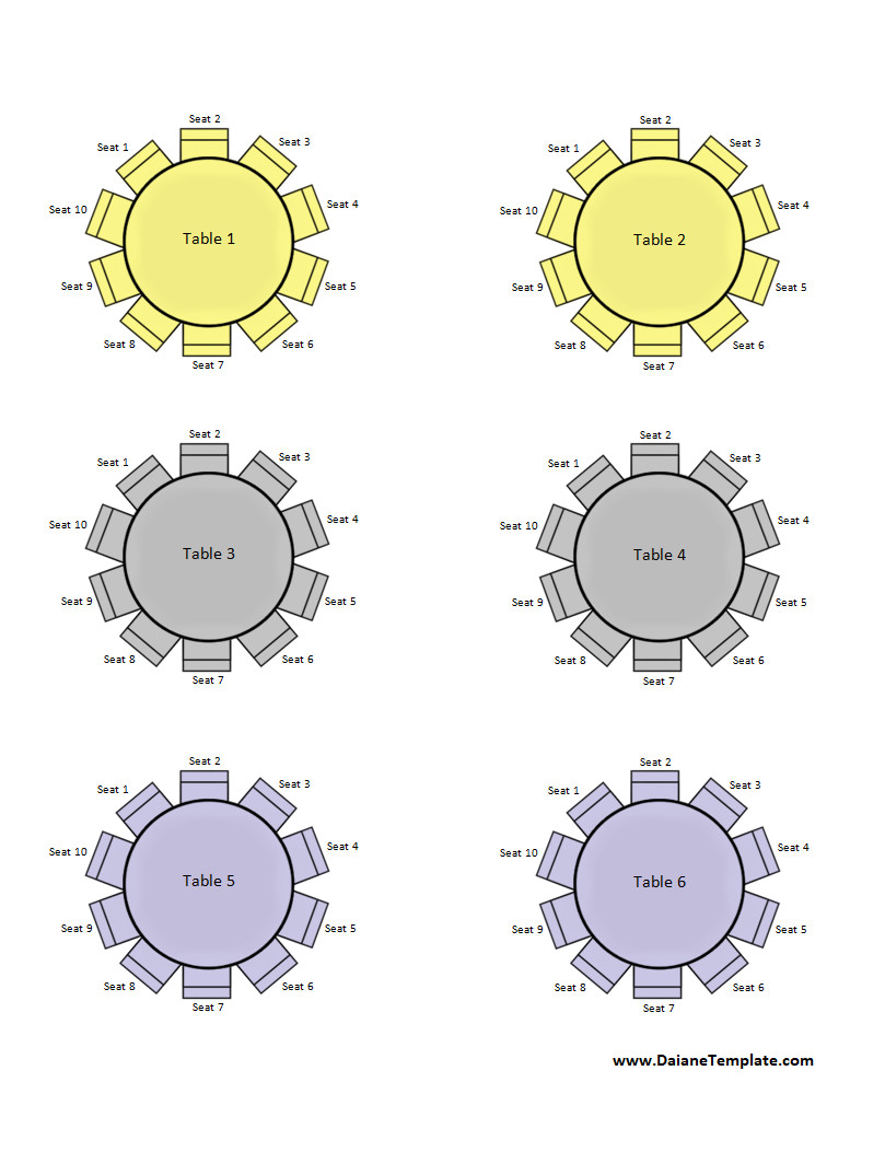 Round Seating Chart Template