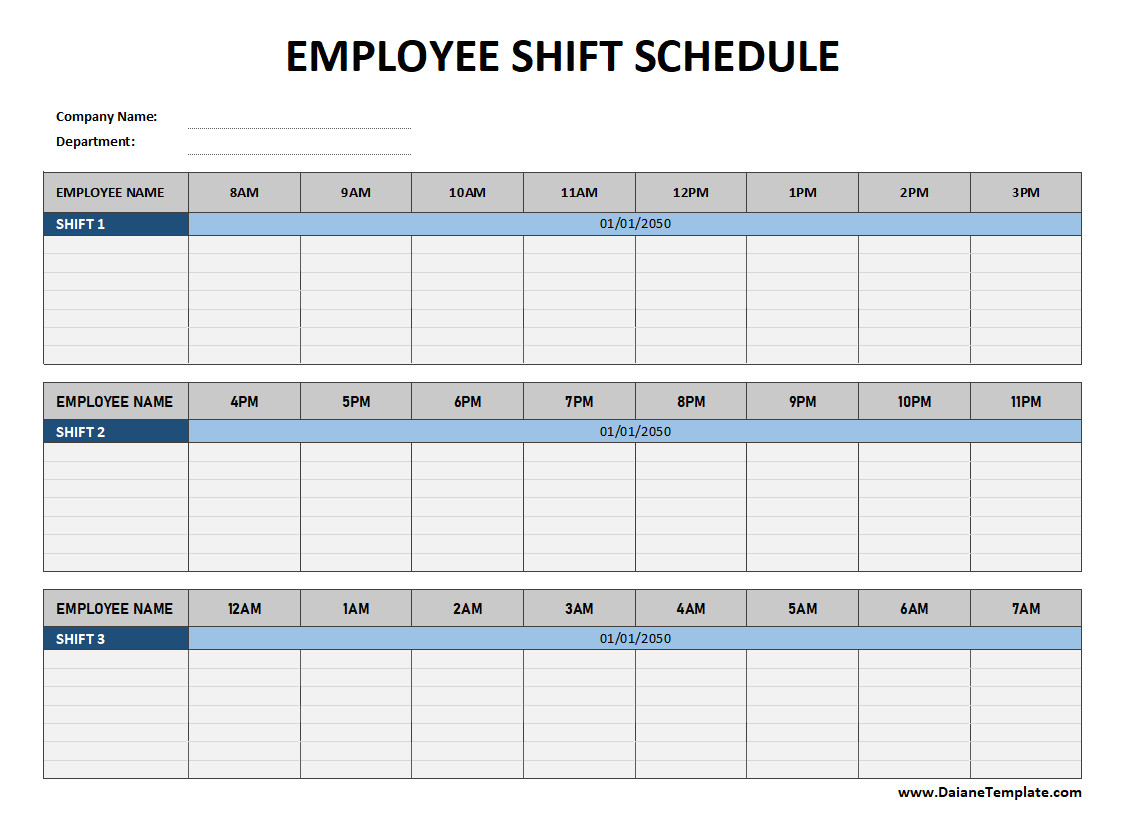 Simple Shift Schedule Template
