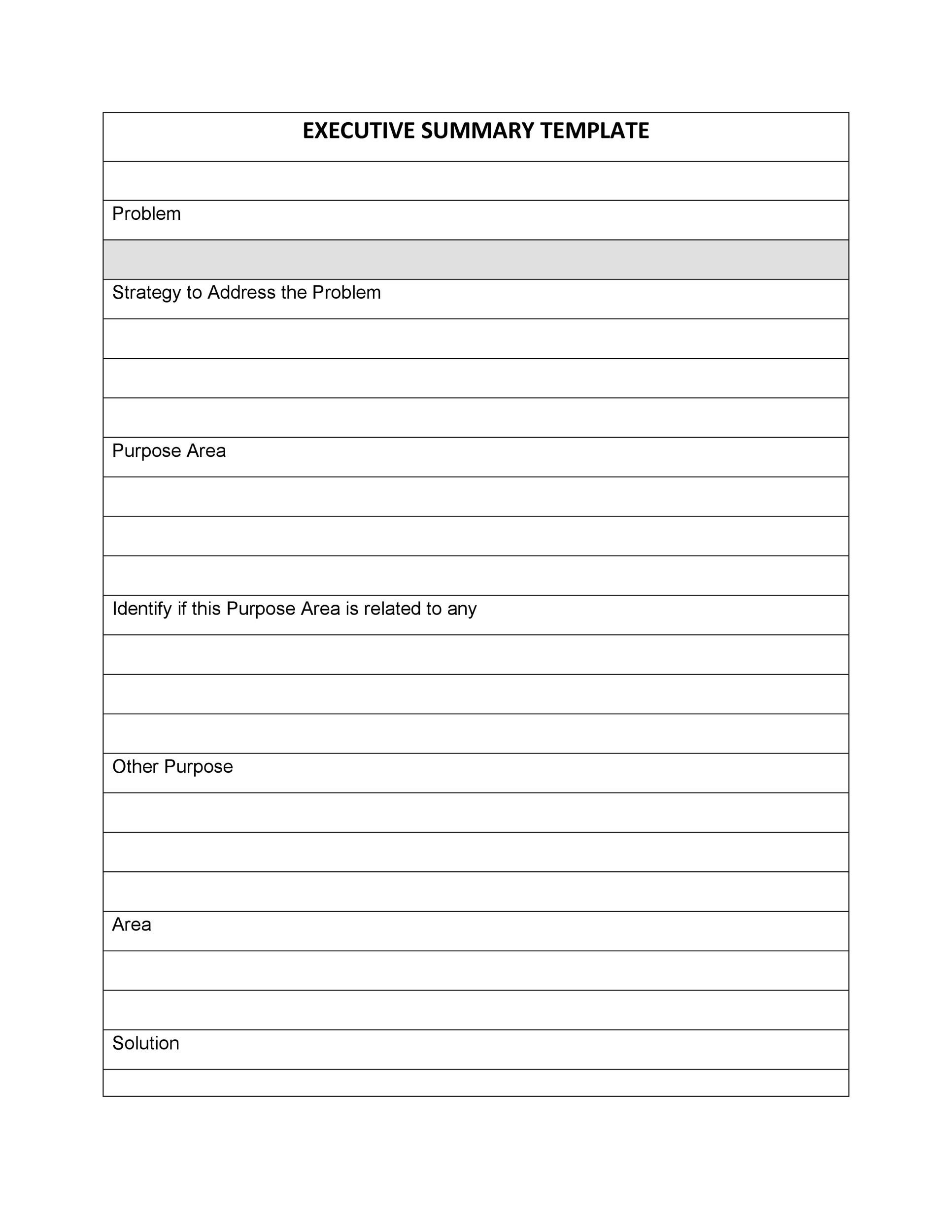 Simple Executive Summary Template