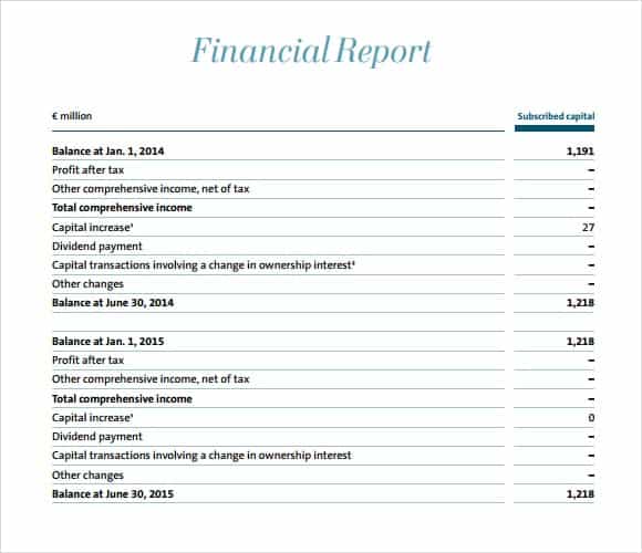 Simple Financial Report Template Simple Financial Report Template