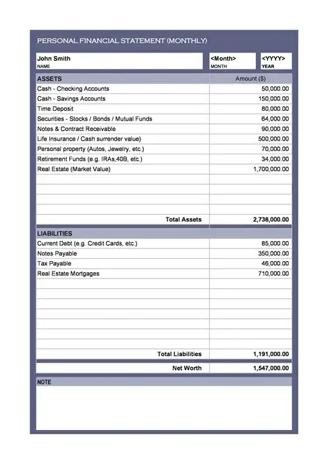 Simple Financial Statement Template Simple Financial Statement Template