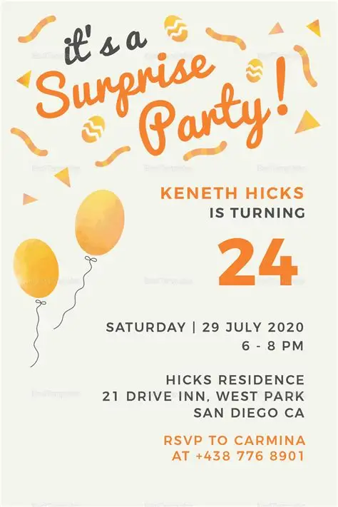 Surprise Party Invitation Template Surprise Party Invitation Template