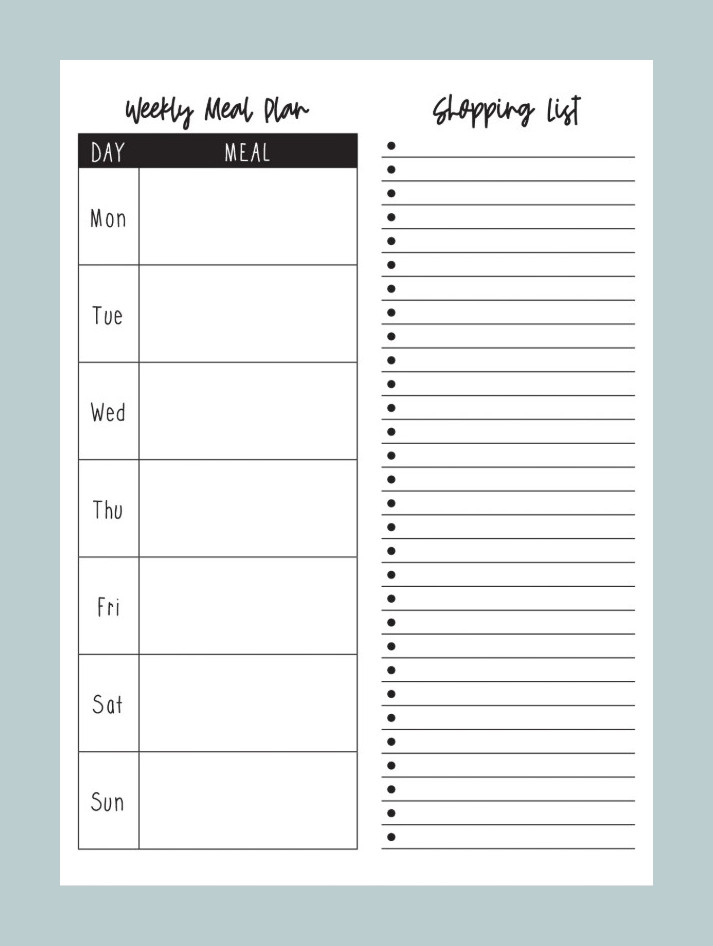 Weekly Meal Planner Template with Grocery List Example Weekly Meal Planner Template with Grocery List Example