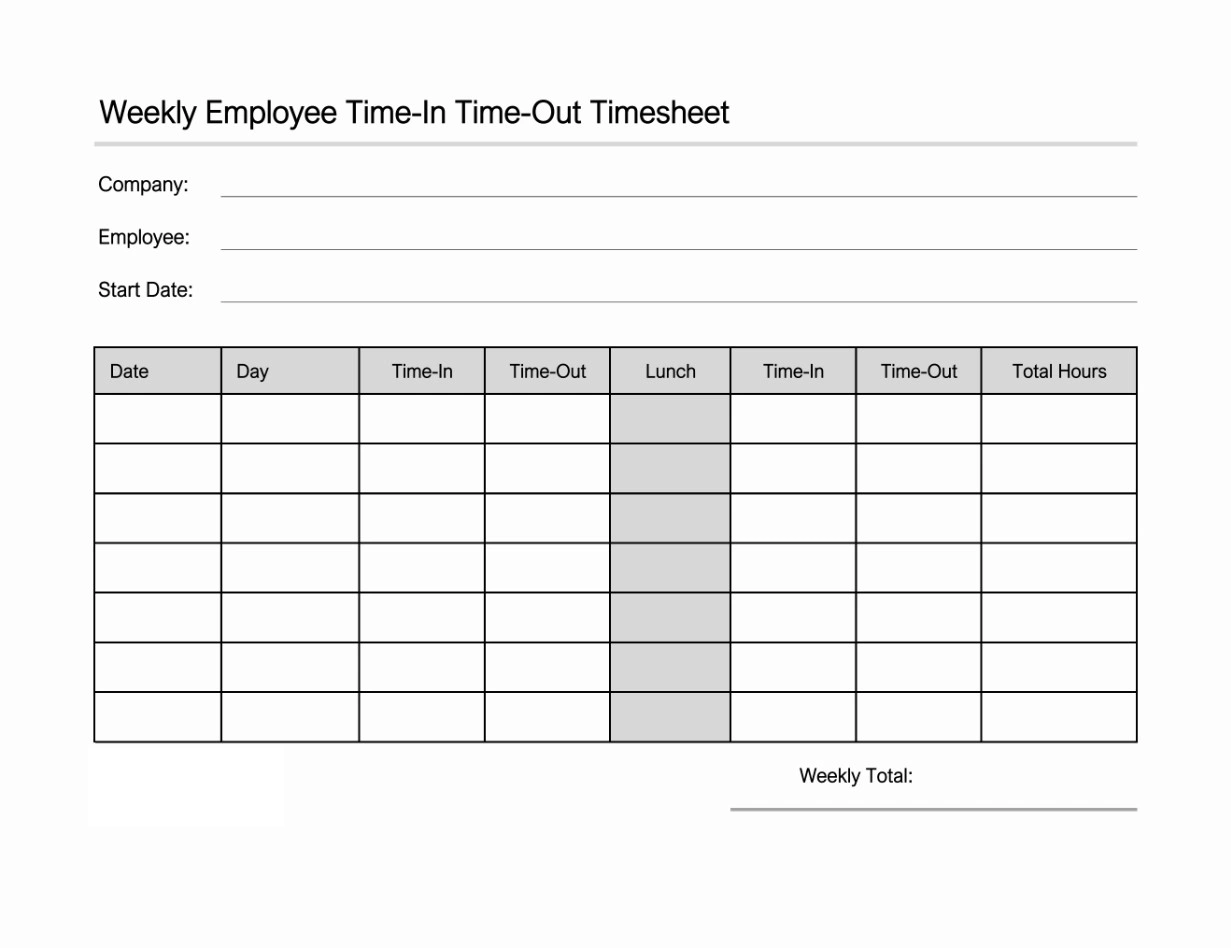 Work Timesheet Template Simple Work Timesheet Template Excel