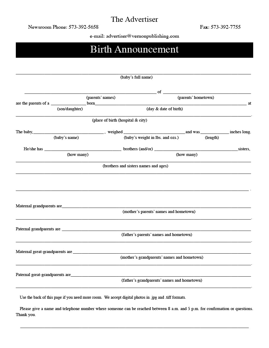 birth announcement template 24 birth announcement template 24