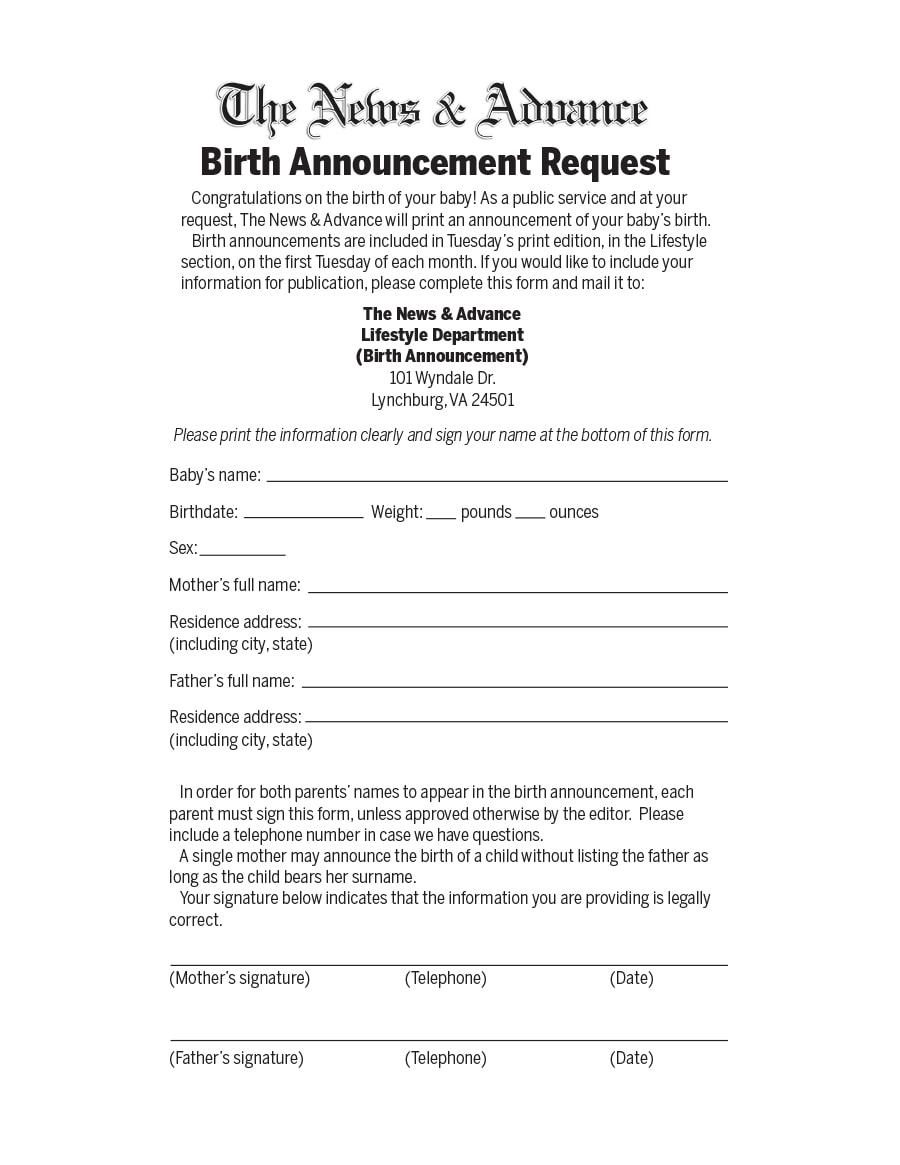 birth announcement template 42 birth announcement template 42