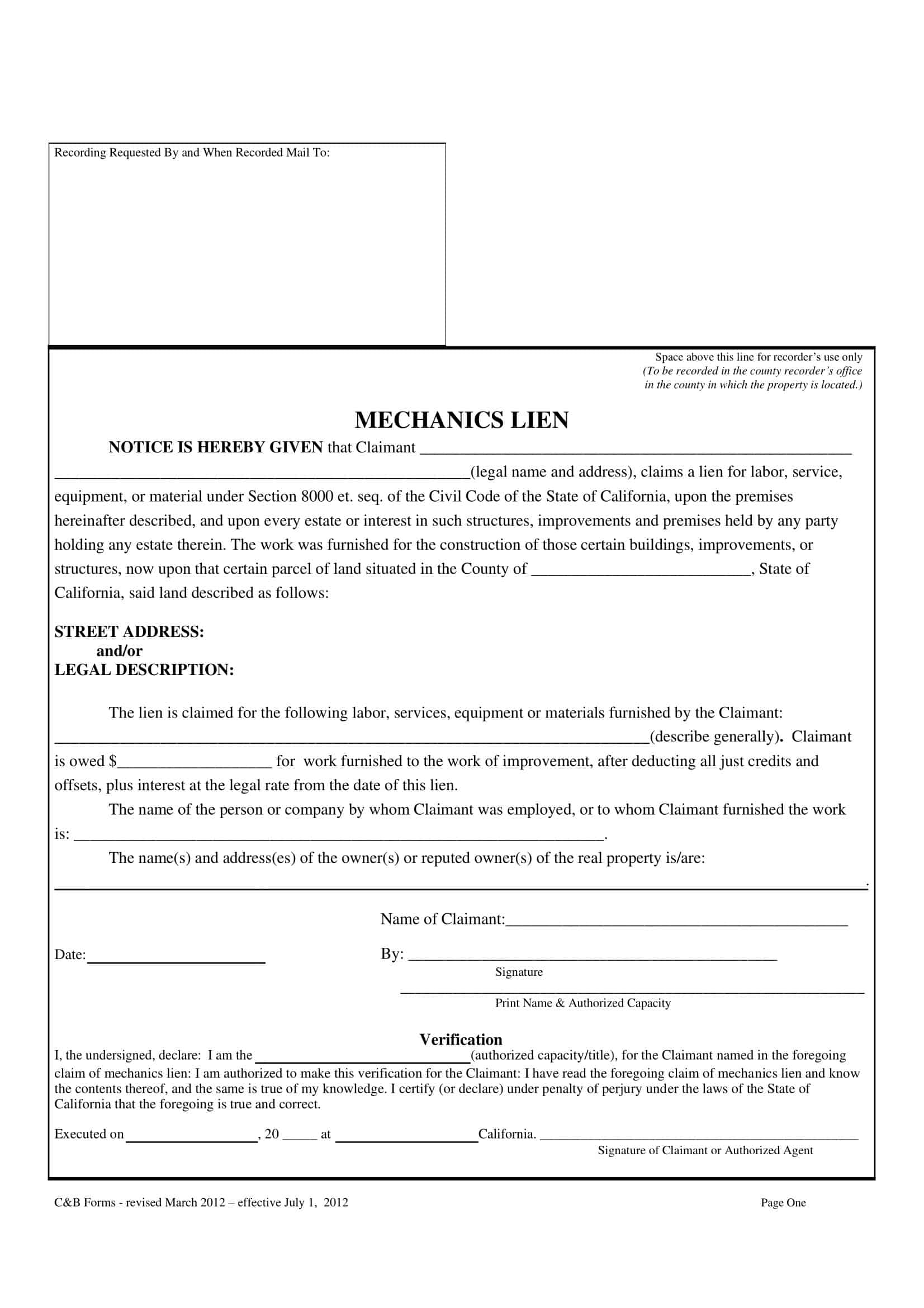 blank mechanics lien form pdf blank mechanics lien form pdf