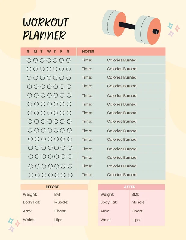 blank workout plan template blank workout plan template