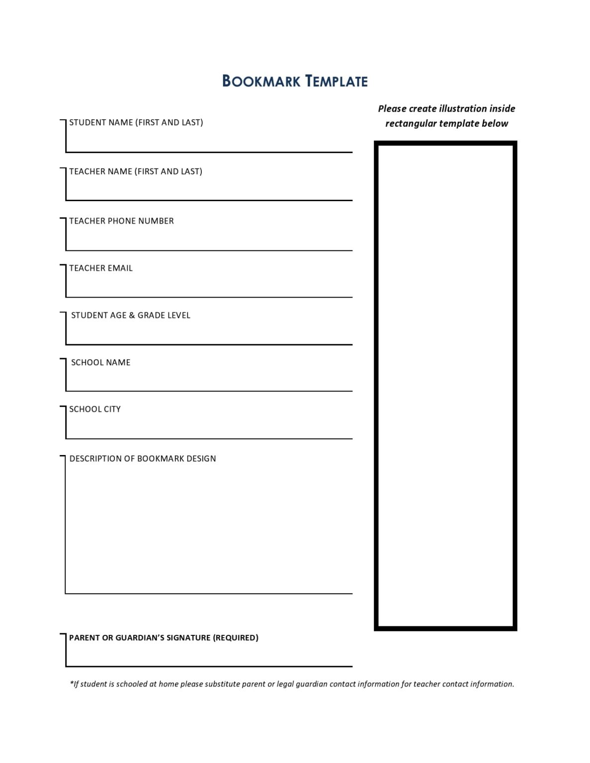 Free Editable Bookmark Template (Word)