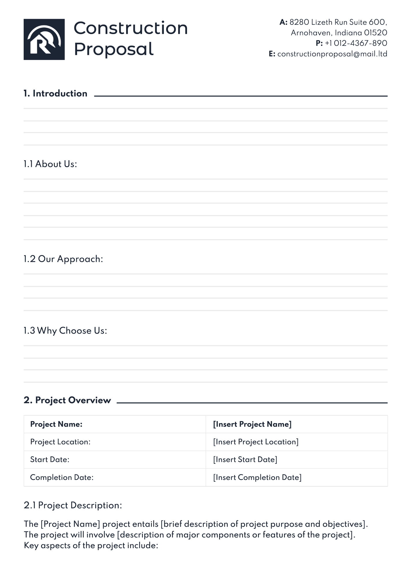 construction project proposal example construction project proposal example