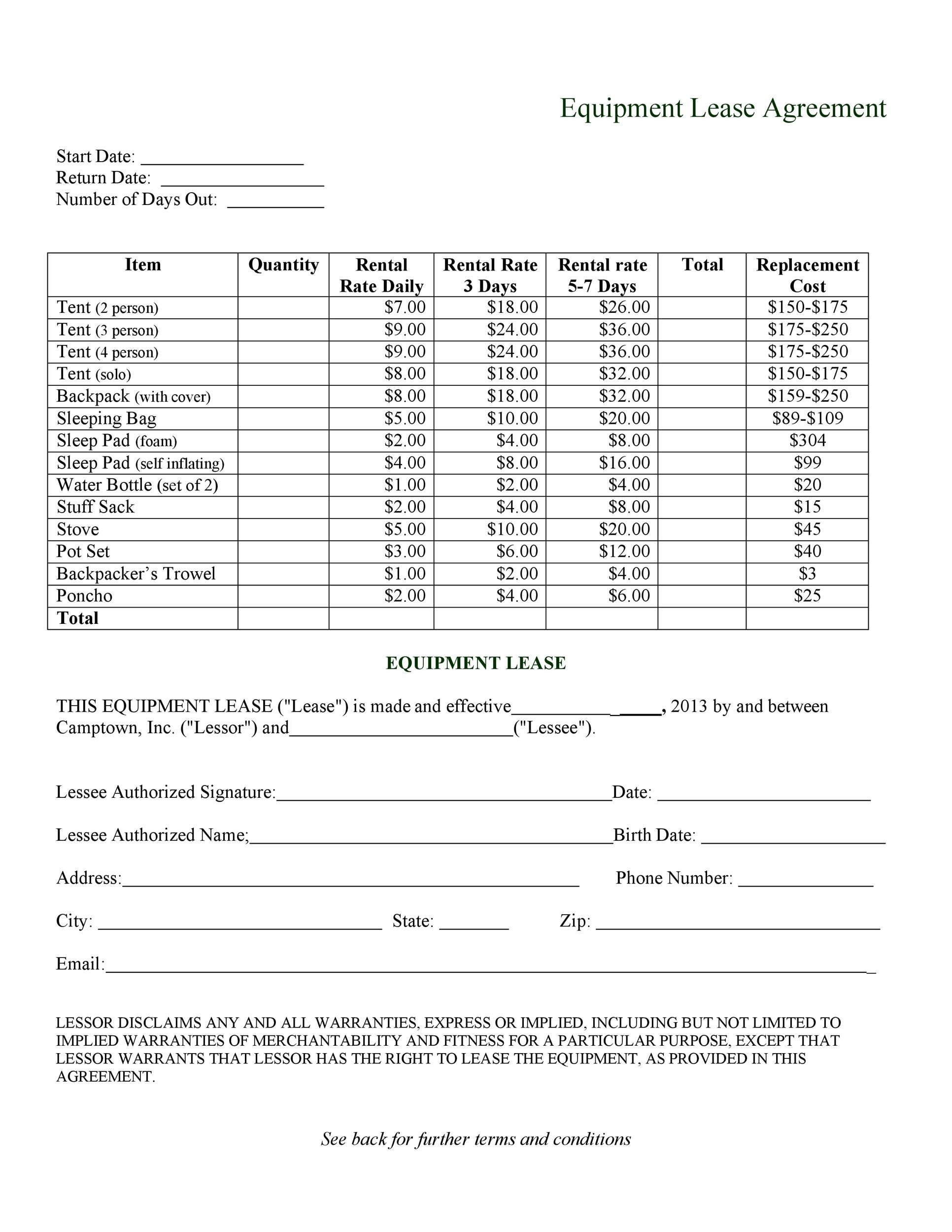 equipment lease agreement sample pdf equipment lease agreement sample pdf