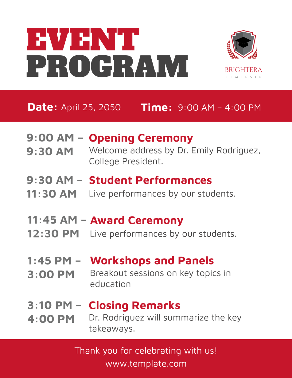 event program template pdf