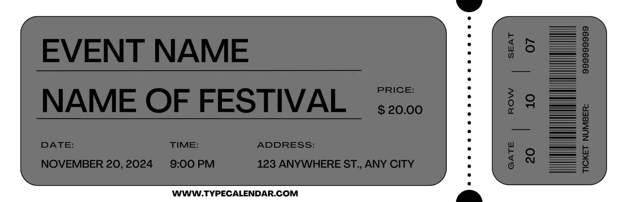 event ticket template word event ticket template word