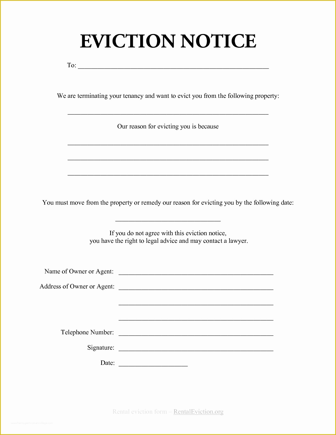 eviction notice template free printable eviction notice template free printable