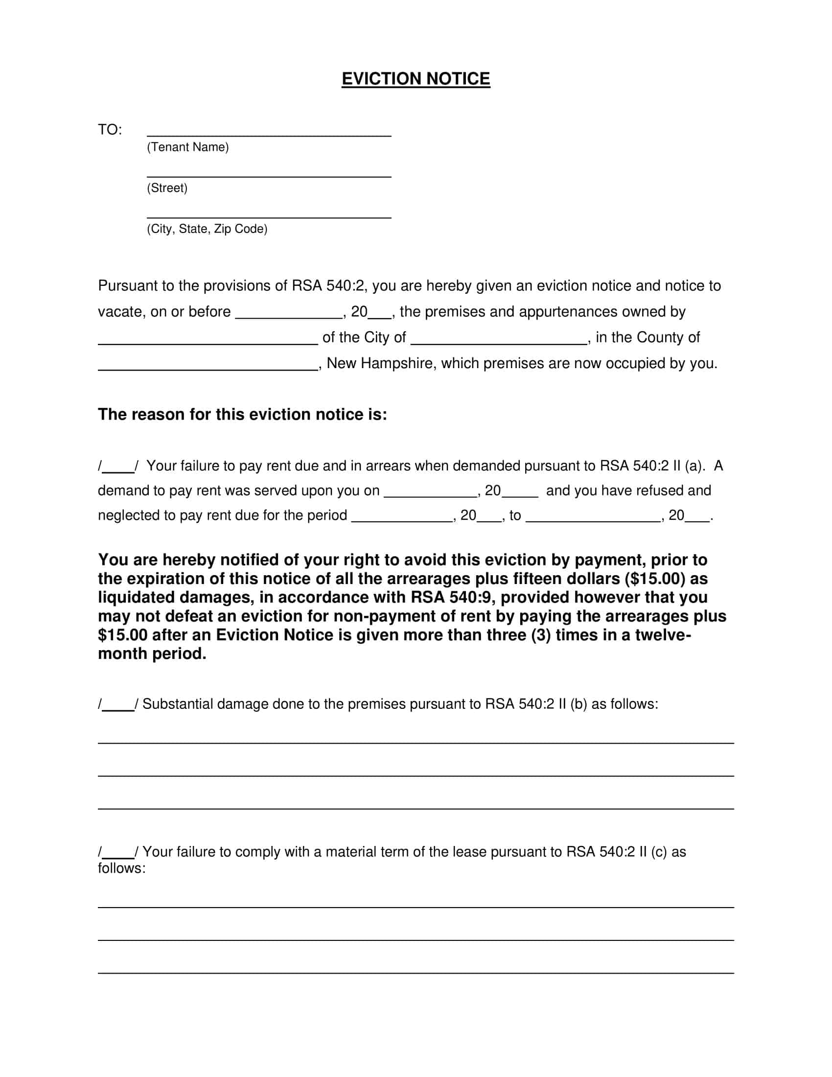 eviction notice template word eviction notice template word
