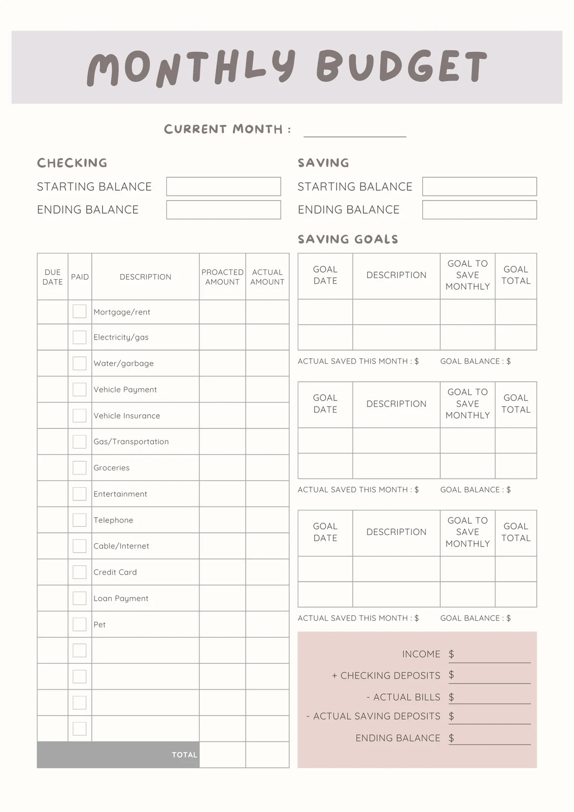 excel budget templates