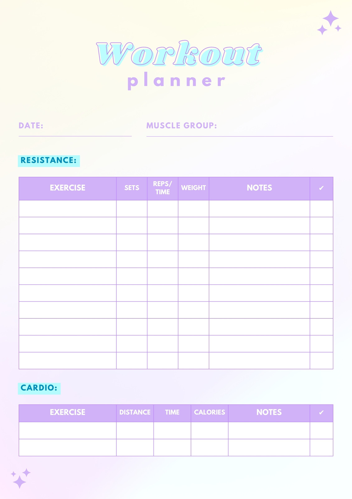 exercise session template exercise session template
