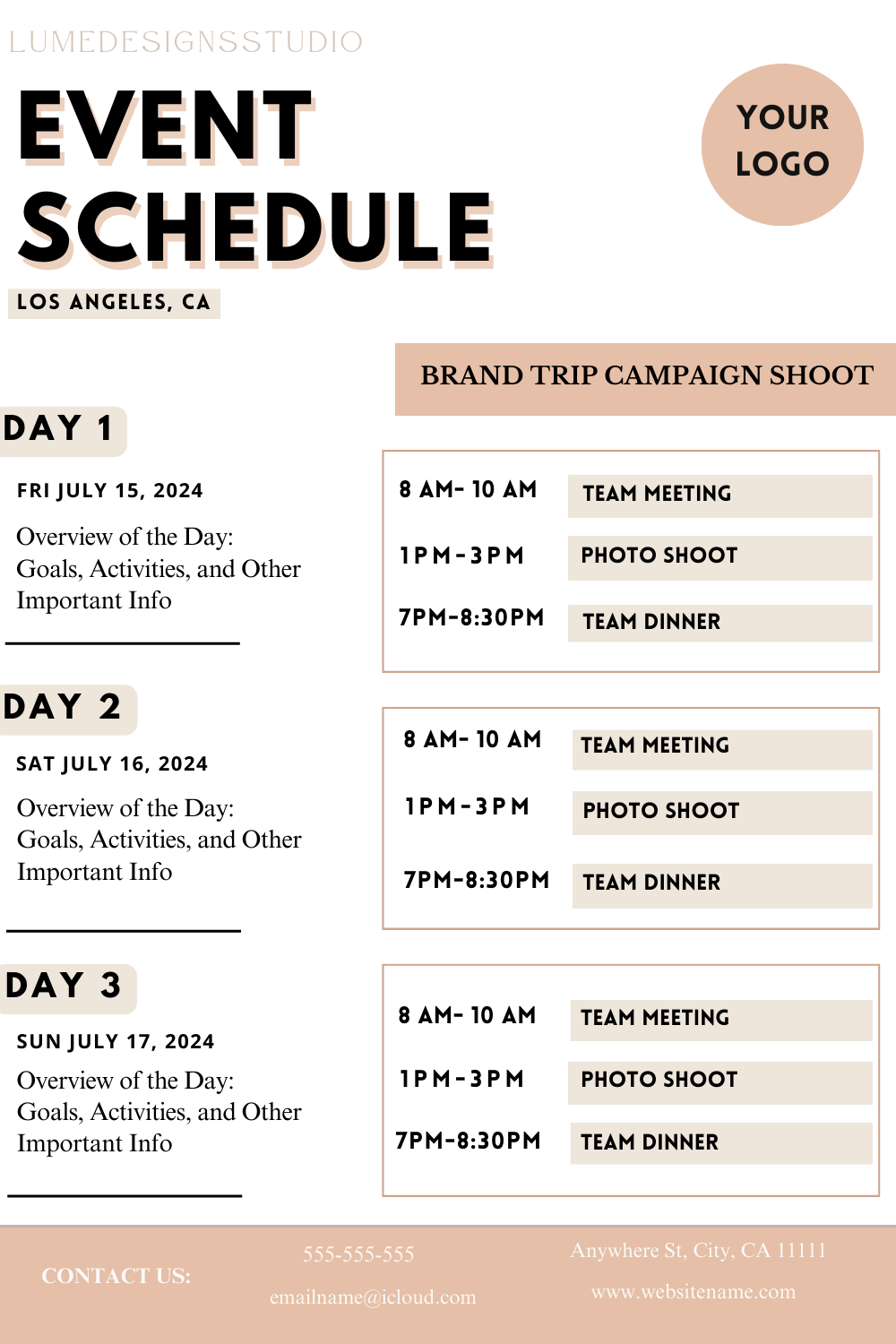 free editable event schedule template free editable event schedule template
