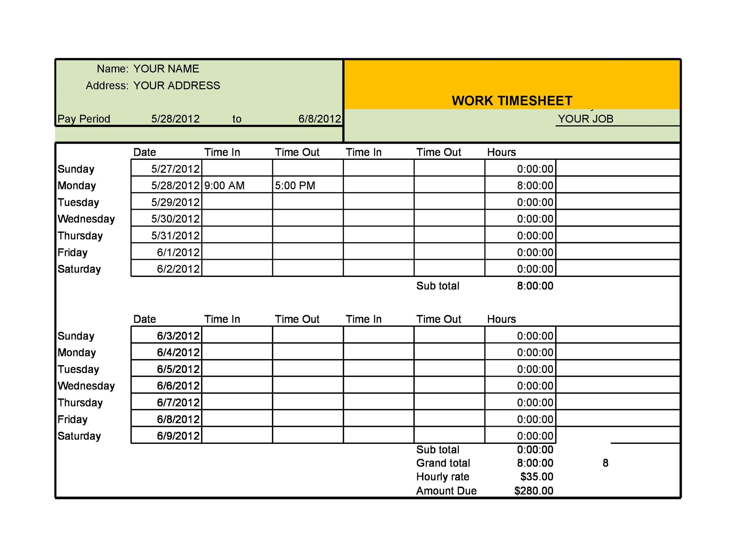 free employee timesheet templates free employee timesheet templates