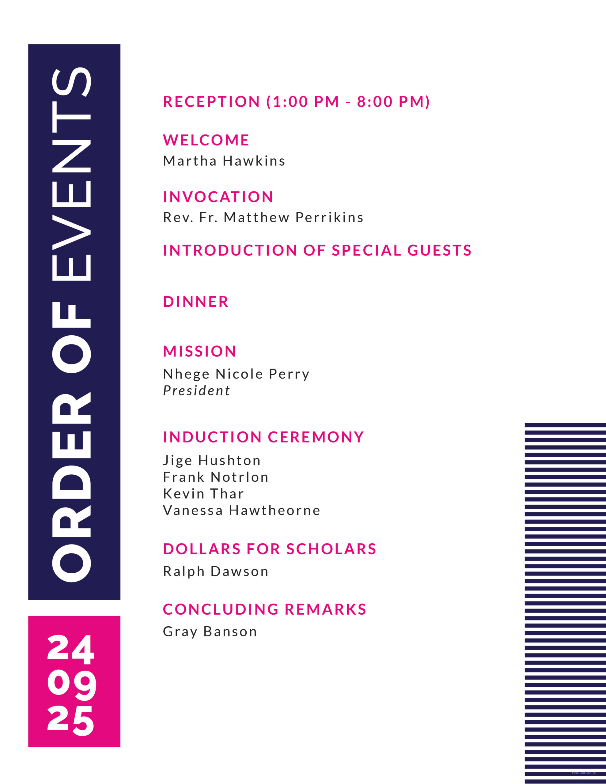 free event program template word