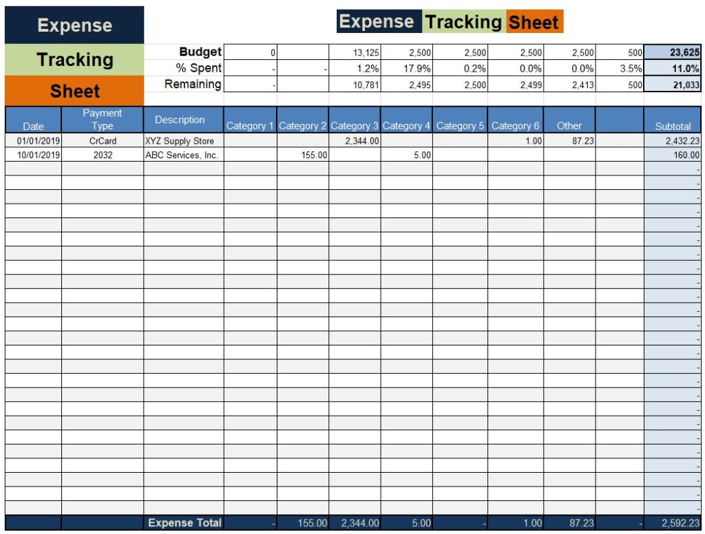 free expenses tracker template