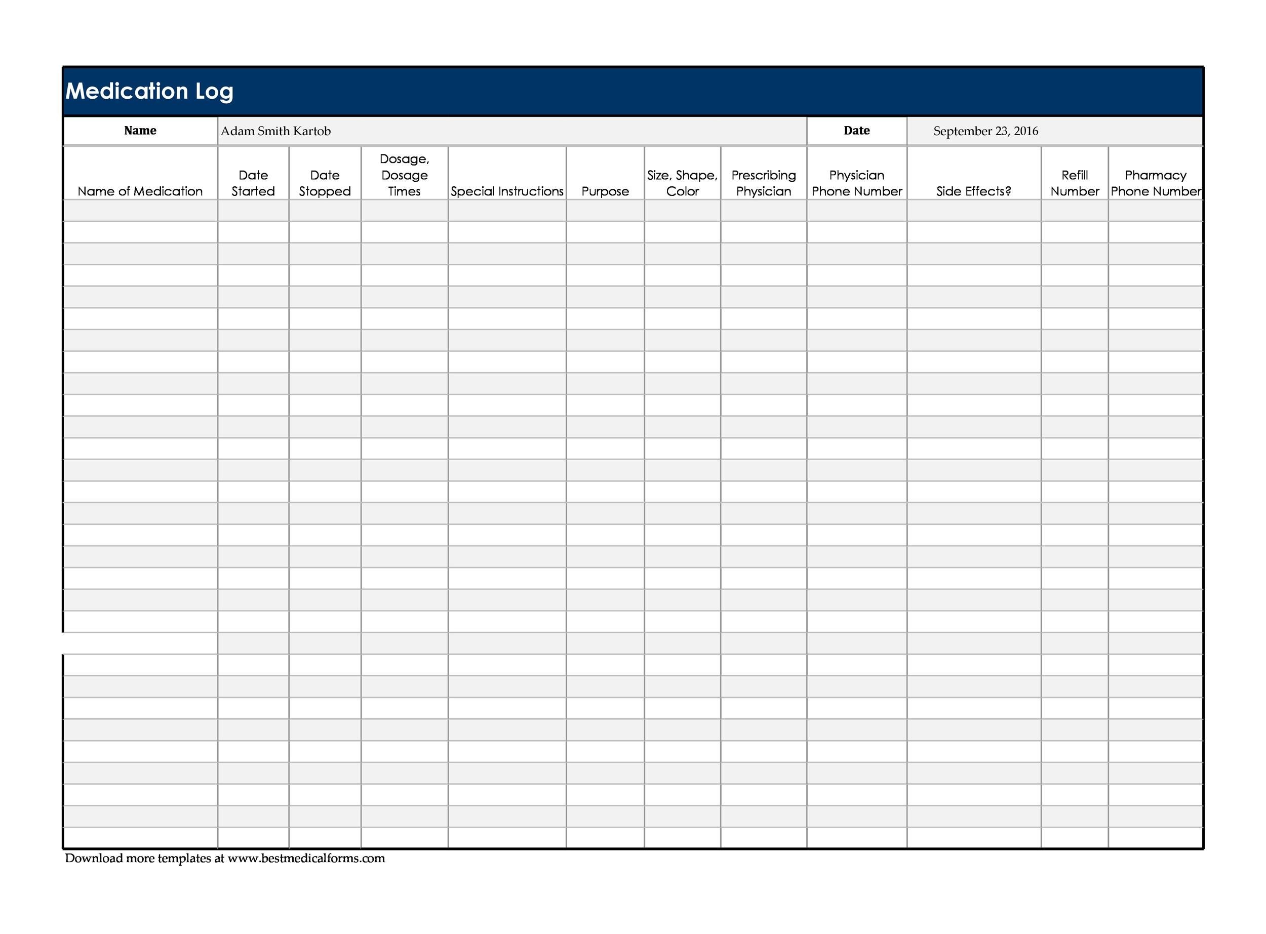free medication log printable free medication log printable