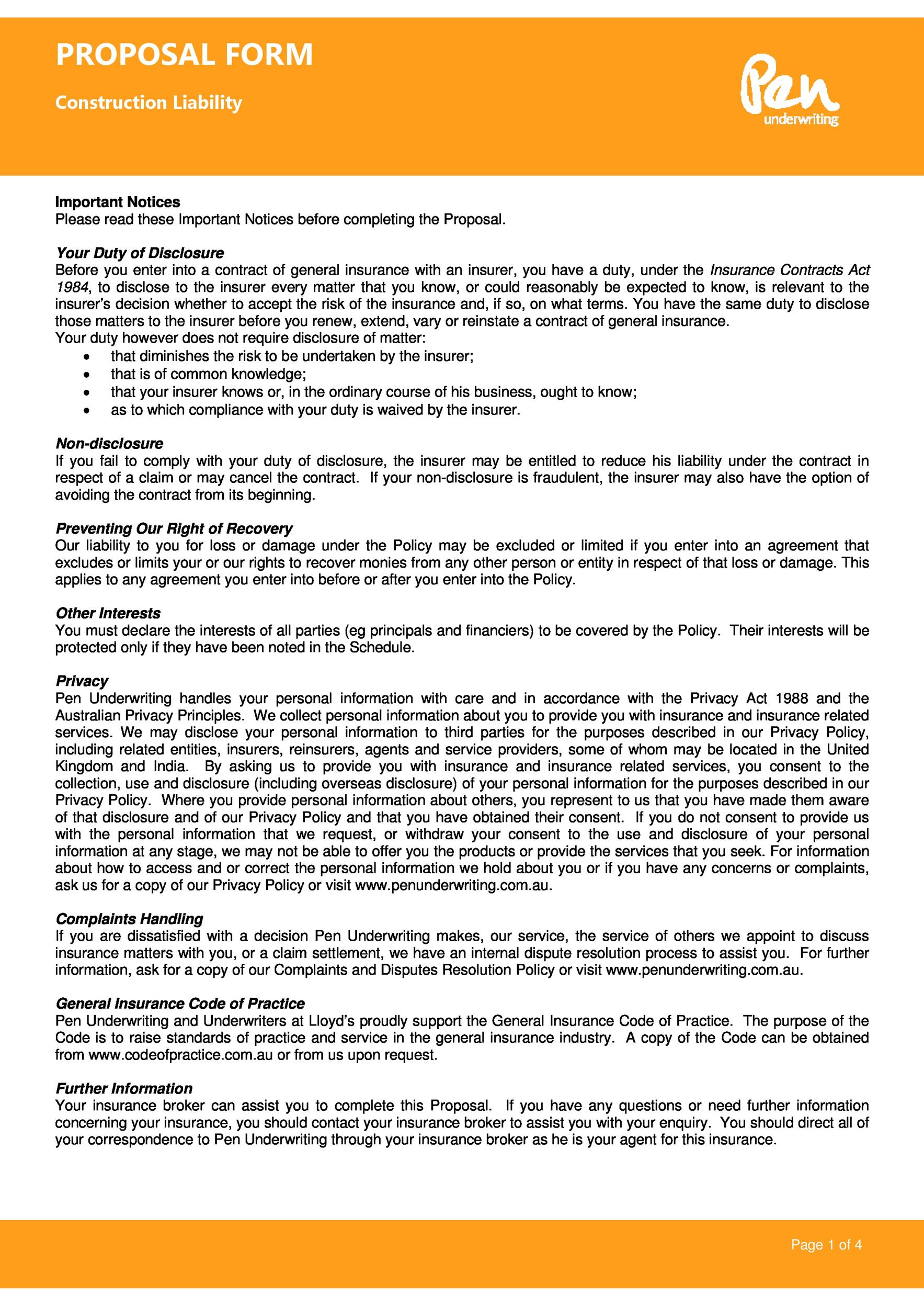 free printable construction proposal template free printable construction proposal template