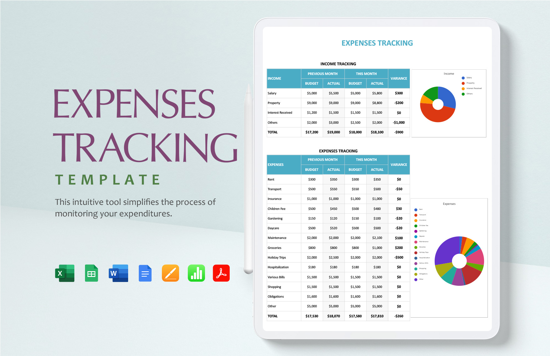 free printable expense tracker