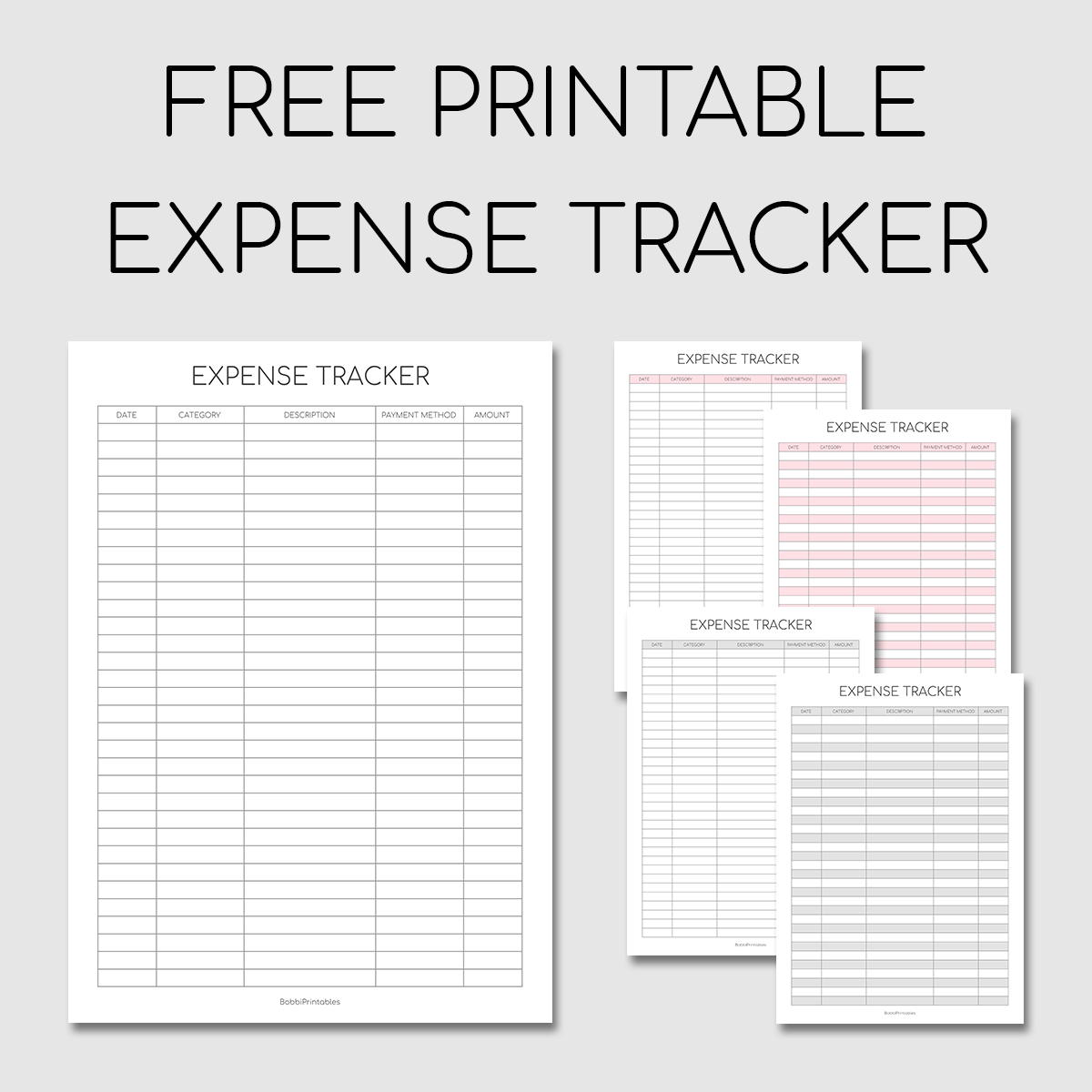 free printable expense tracking sheet