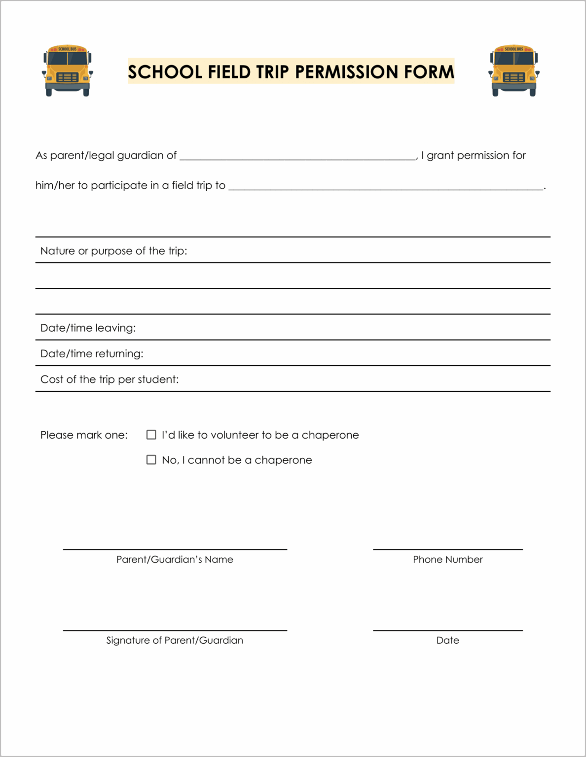 free printable field trip forms free printable field trip forms