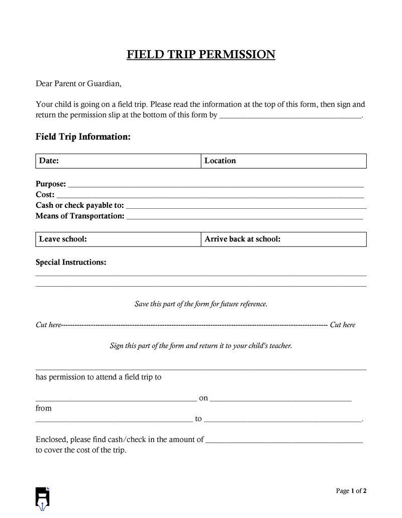 free printable field trip permission slip free printable field trip permission slip