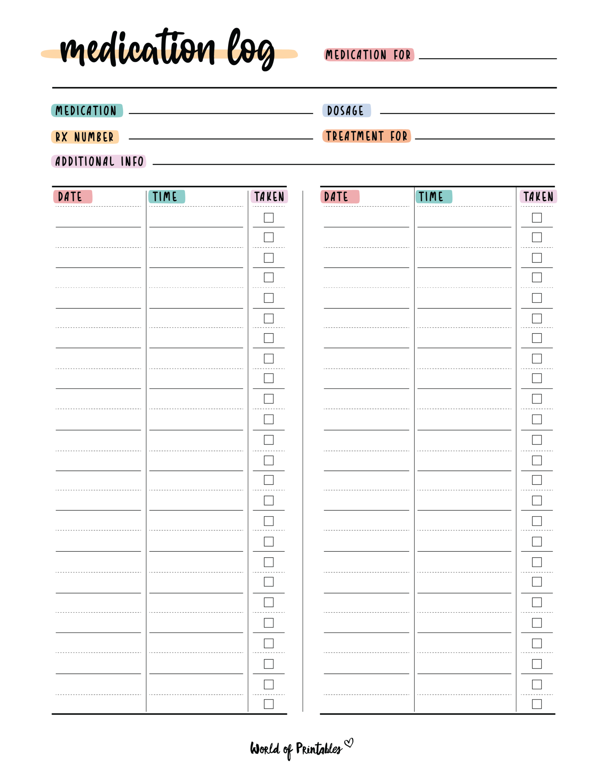 free printable medication log pdf free printable medication log pdf