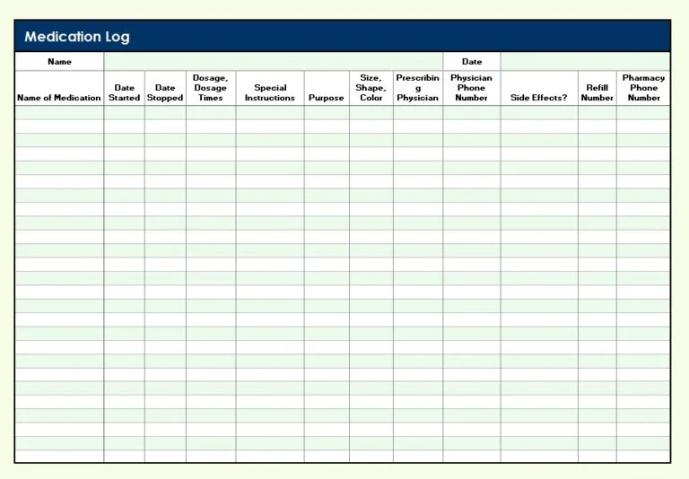 free printable medication tracker template free printable medication tracker template