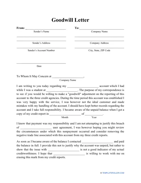 goodwill letter template free download