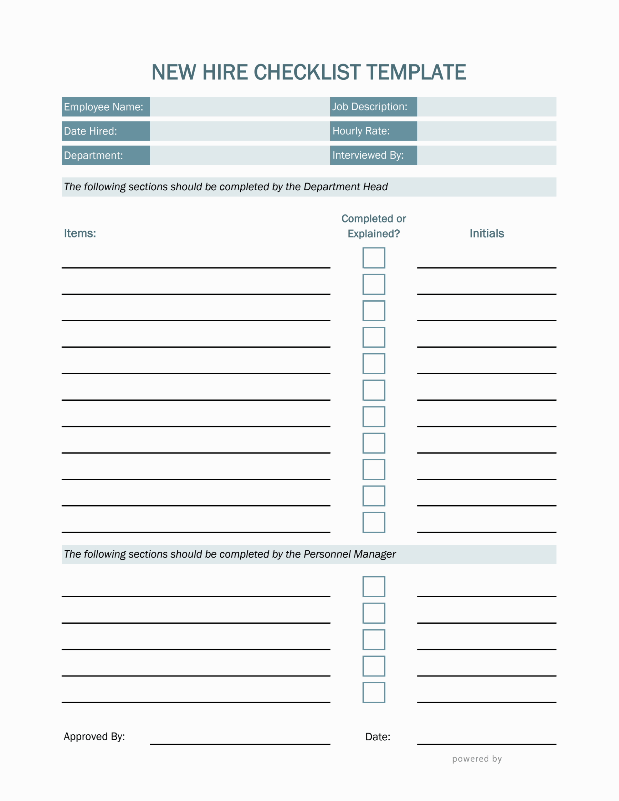 hr new hire checklist hr new hire checklist