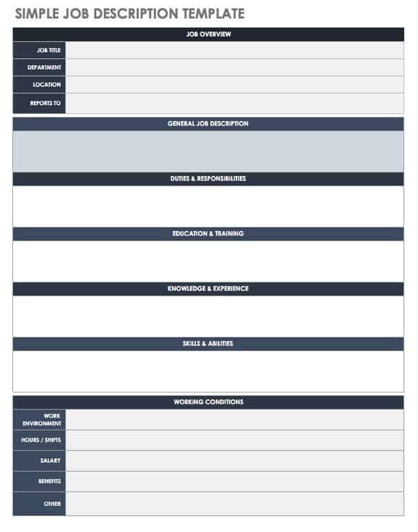 job profile template word job profile template word