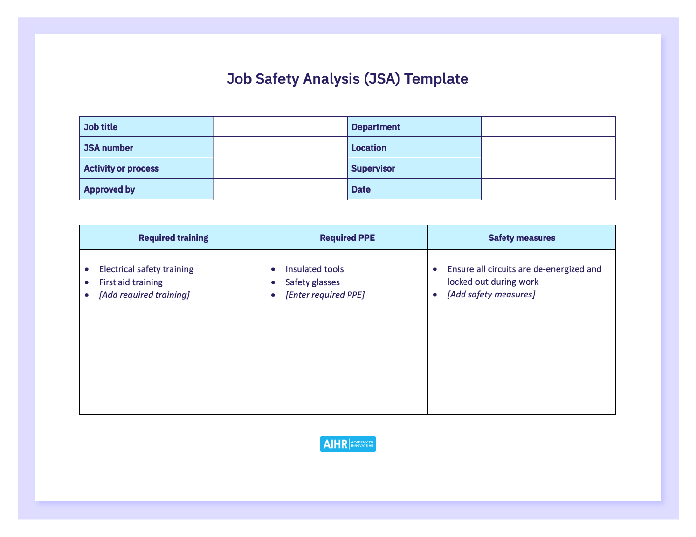job safety assessment jsa template job safety assessment jsa template