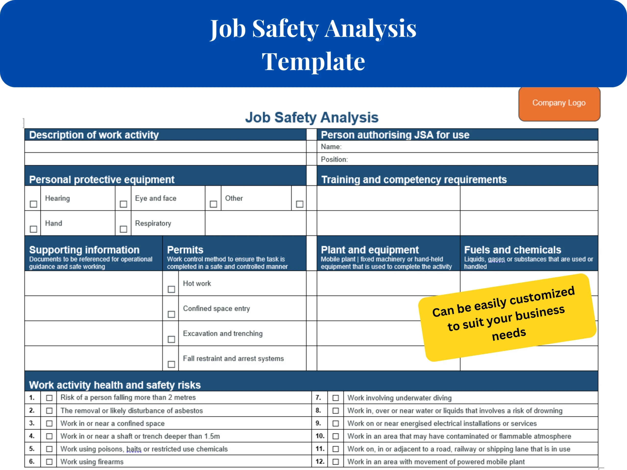 job safety assessment template job safety assessment template