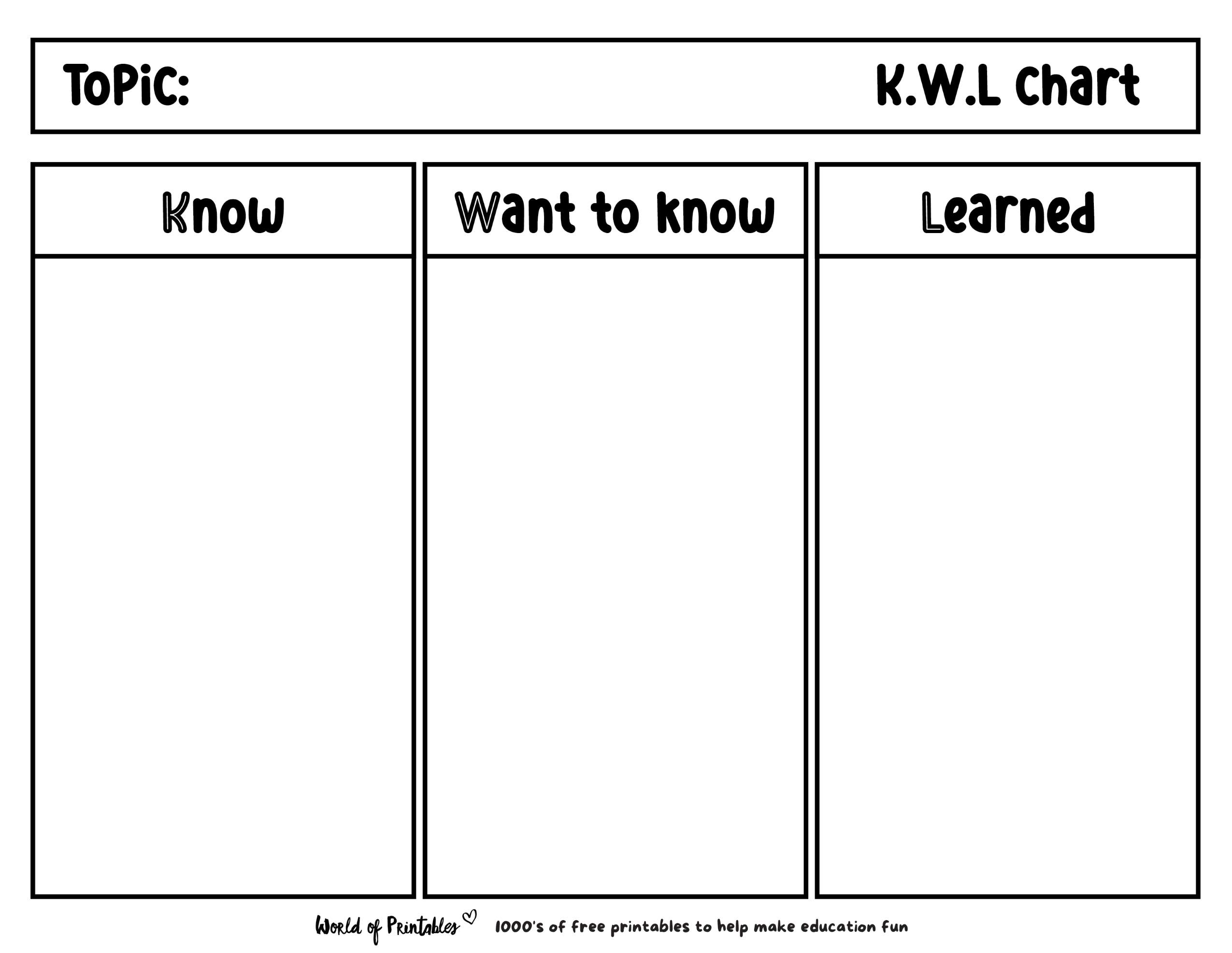 kwl chart free printable kwl chart free printable