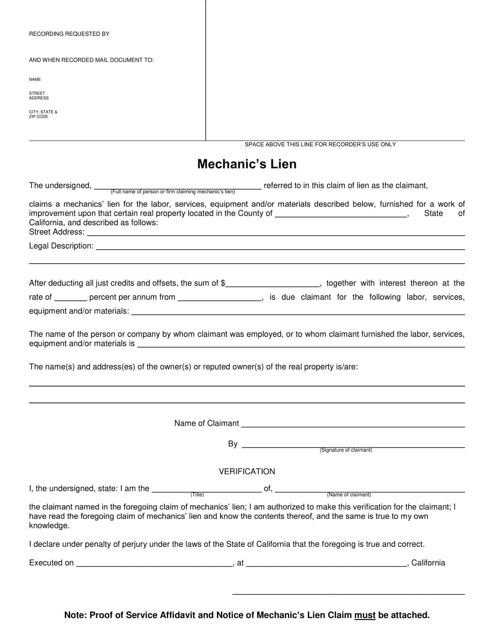 mechanics lien form indiana mechanics lien form indiana