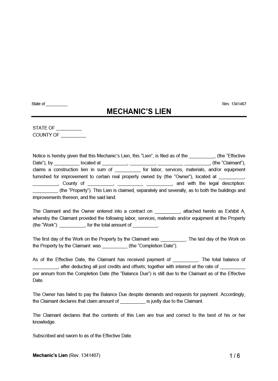 mechanics lien form pdf mechanics lien form pdf